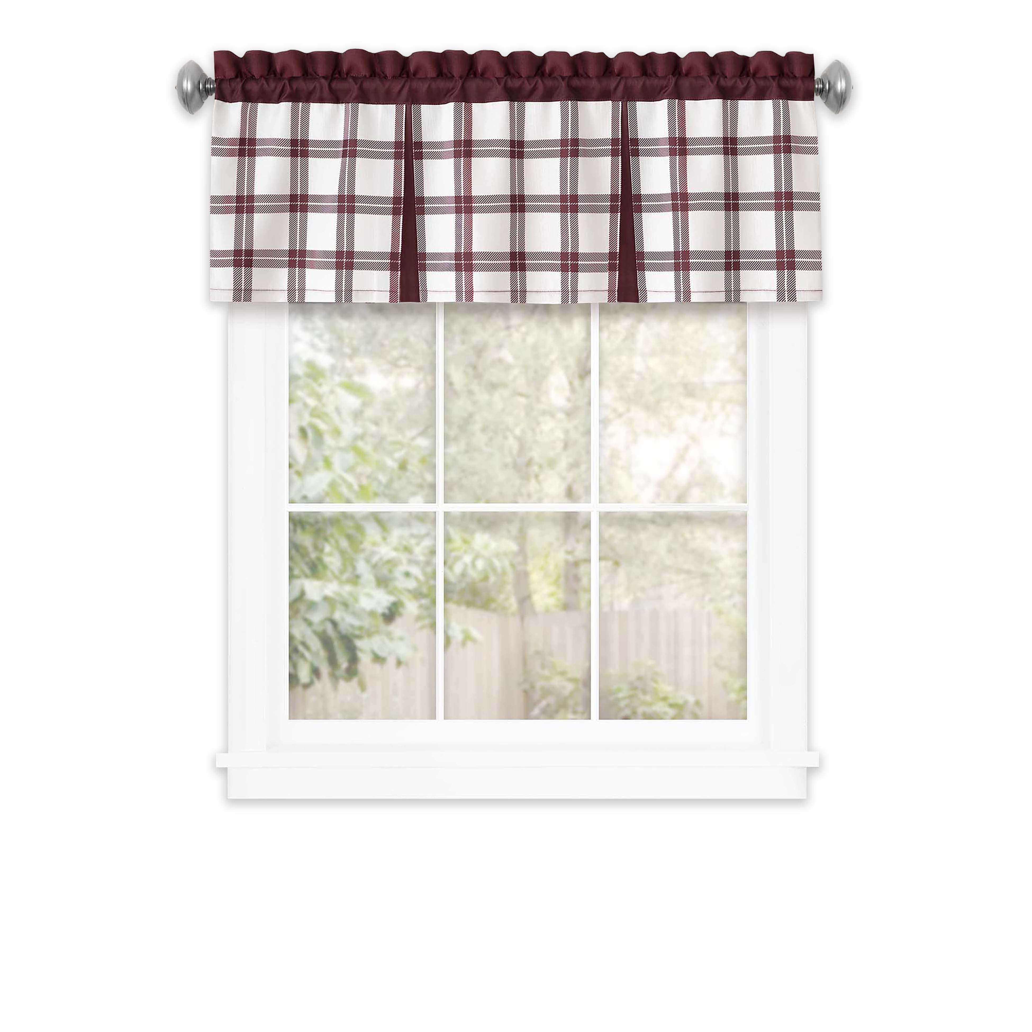 Tate Window Curtain Valance, BURGUNDY, alternate image number 1