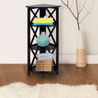 Montego 4-Shelf Corner Folding Bookcase-Black, , alternate image number null
