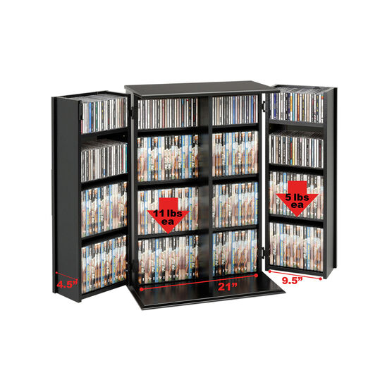Locking Media Storage Cabinet with Shaker Doors, , on-hover image number null