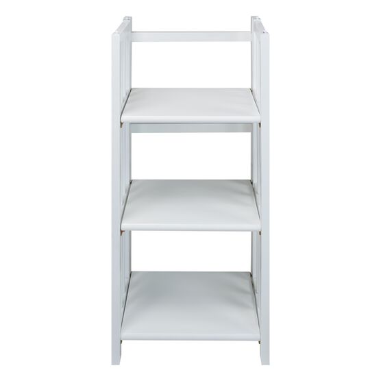 3-Shelf Folding Bookcase 14" Wide-White, WHITE, hi-res image number null