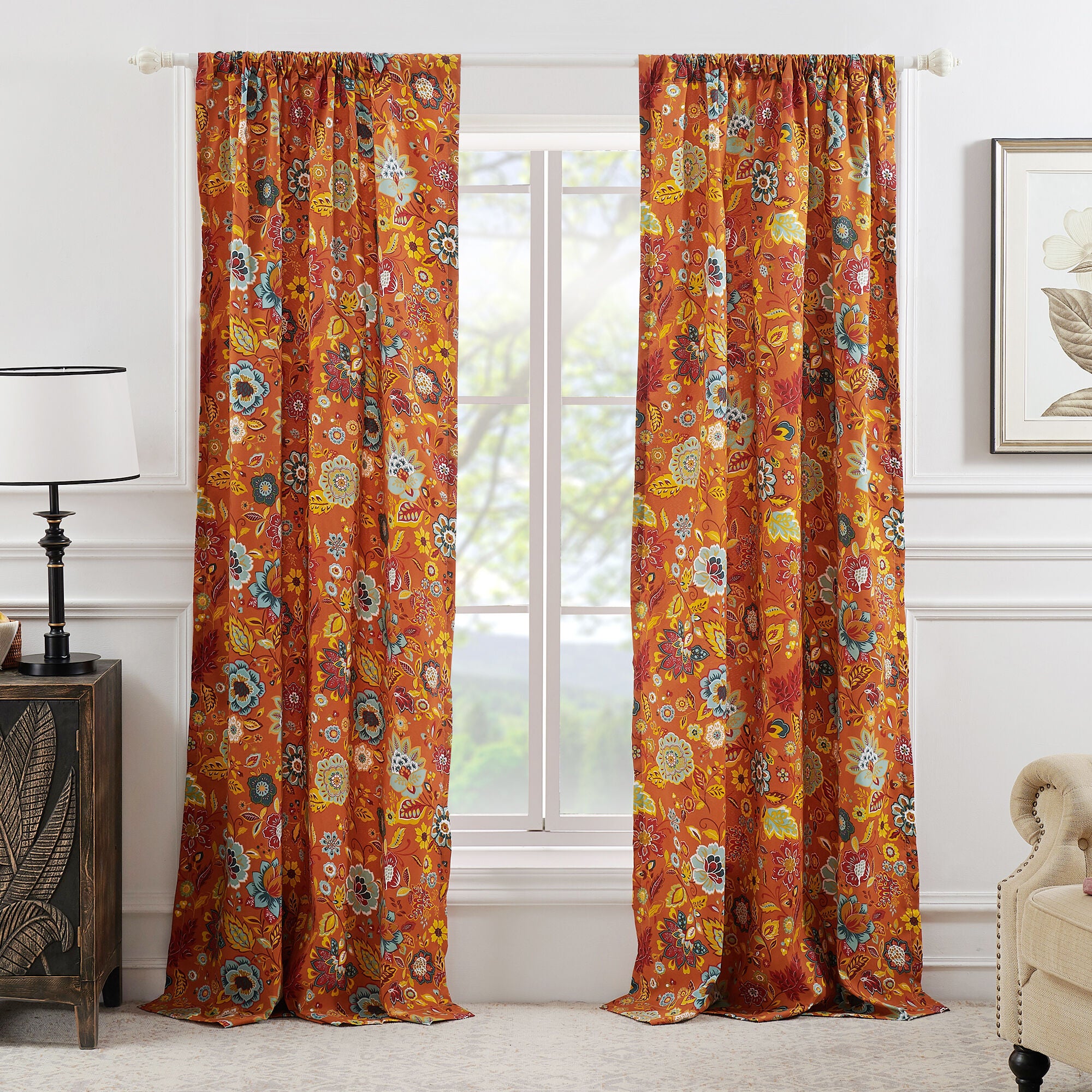 Astoria Window Curtain Panels, Set of 2, SPICE, hi-res image number 0