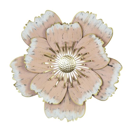 Layered Pink Metal Flower Wall Decor, PINK, hi-res image number null