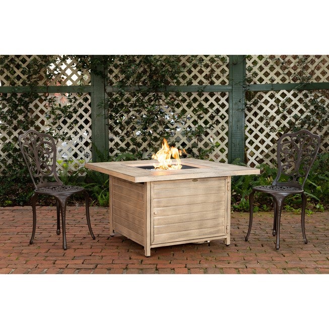 Langhorne Square Aluminum LPG Fire Pit in Driftwood, , on-hover image number 1
