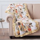 Somerset Ruffled Gingham Quilted Throw Blanket, GOLD, hi-res image number null