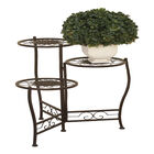 Set Of 3 Brown Metal Traditional Plantstand, BROWN, hi-res image number null