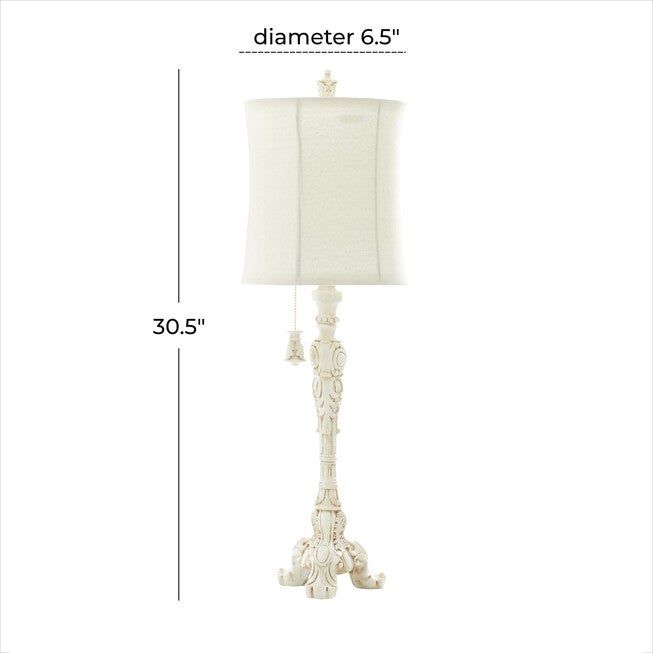 White Polystone Coastal Buffet Lamps, , alternate image number 8