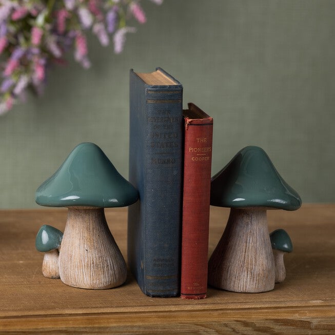 Mushroom (Set of 2) 4.25 inchesL x 6.25 inchesH Resin, GREEN/BROWN, alternate image number null