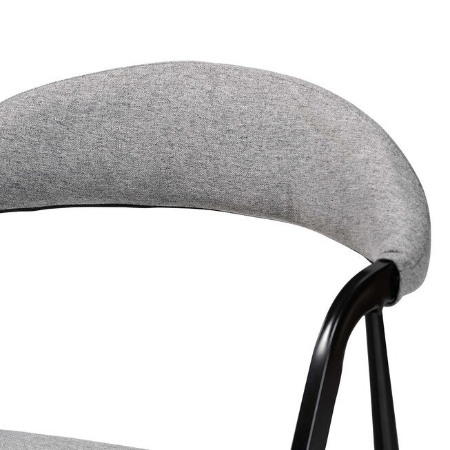 Orrin Modern Industrial Fabric and Metal Dining Chair, GREY, alternate image number null