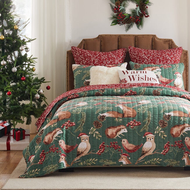 Willow Novelty Forest Friends Quilt Set, Holiday, 3-Piece , HOLIDAY, alternate image number null