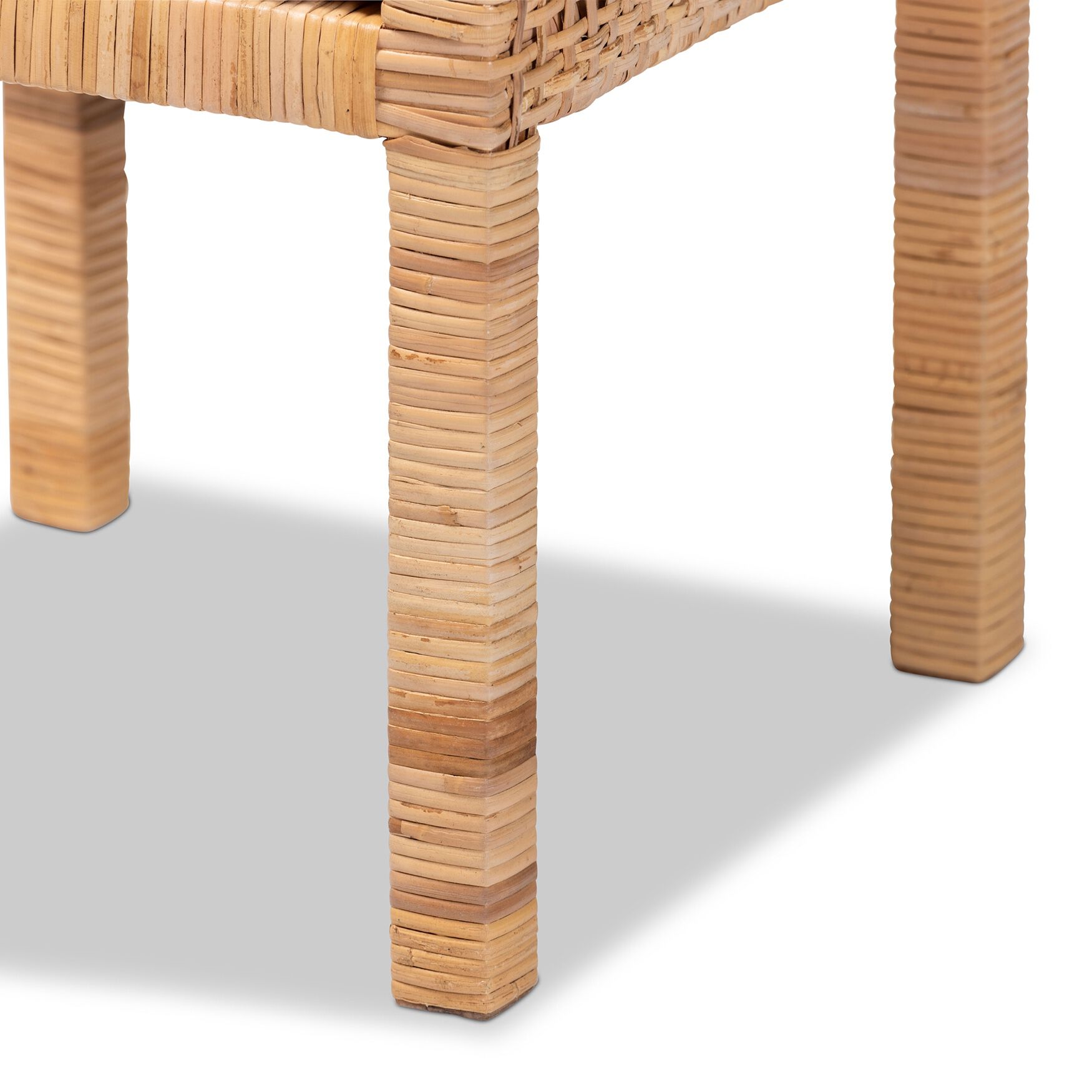 Vivan Modern Bohemian Natural Brown Rattan 1-Door Nightstand, , alternate image number 12