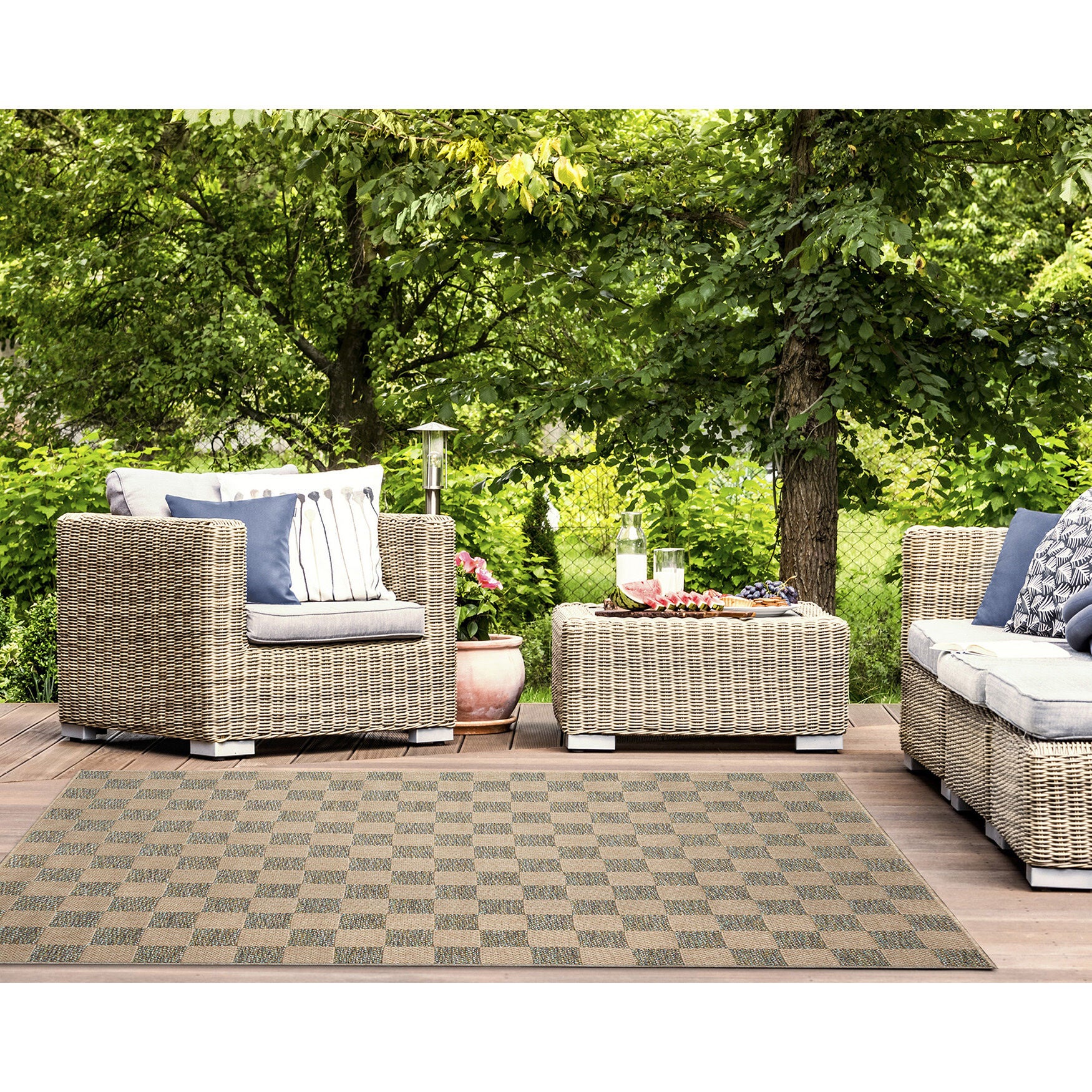 Roma Checkerboard Indoor/Outdoor Area Rug Cool, , alternate image number 5
