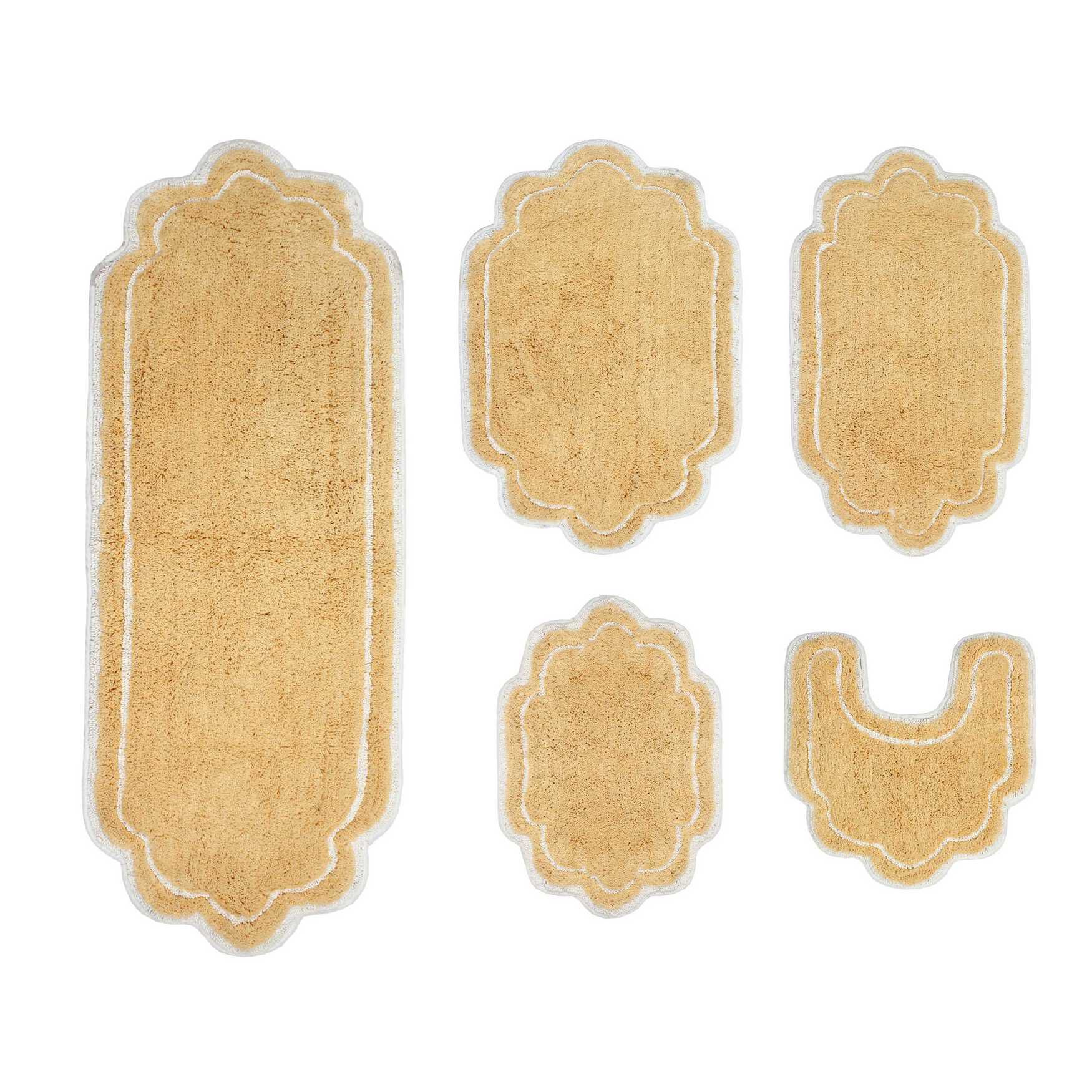Allure 5 Piece Set Bath Rug Collection, BUTTER, hi-res image number 0
