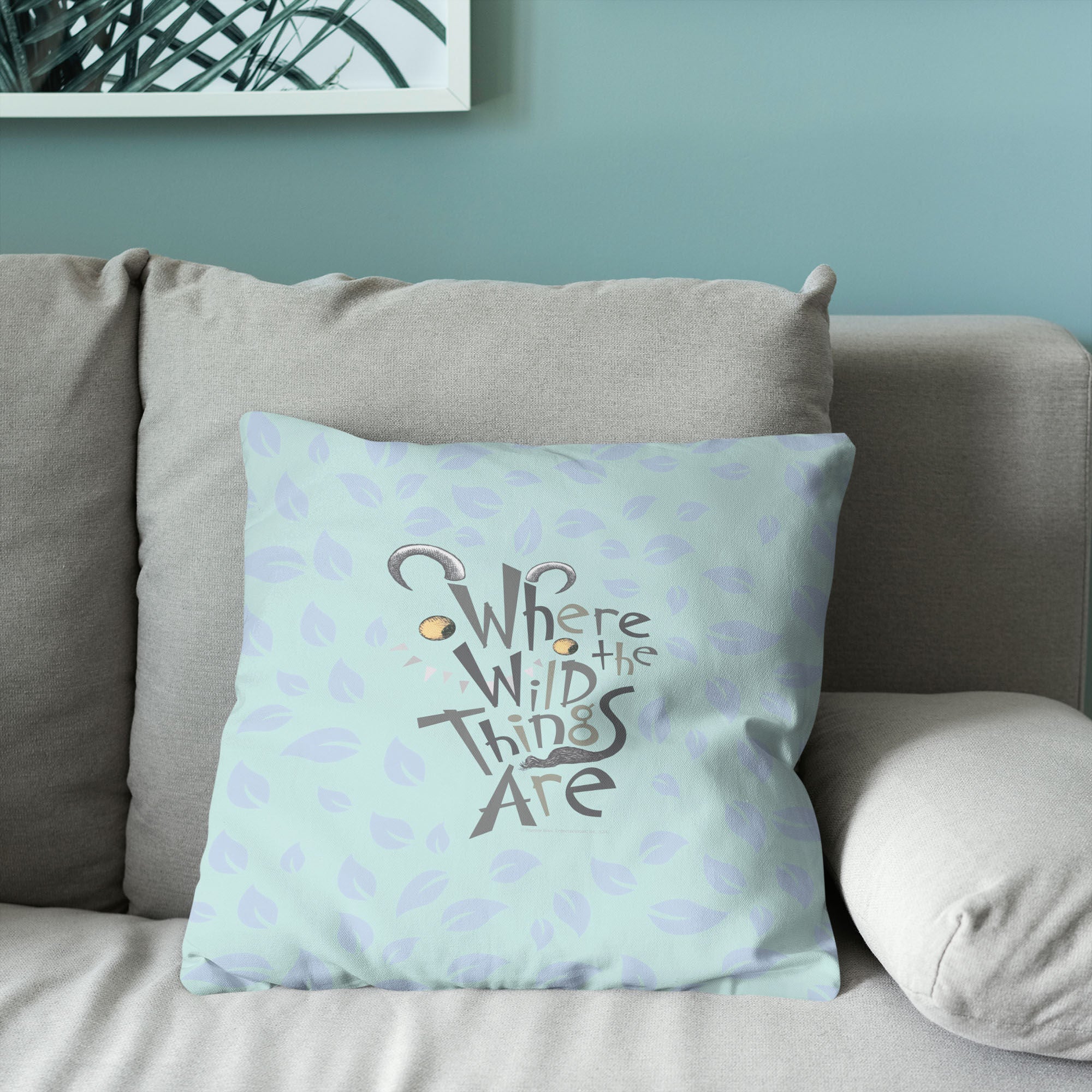 Warner Bros. Where the Wild Things Are In the Leaves Throw Pillow 18X18 Inches, BLUE, alternate image number 3