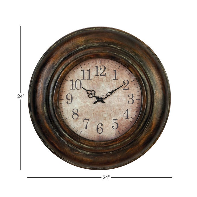 Brown Rustic Metal Wall Clock, , alternate image number null