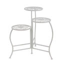 Set Of 3 White Metal Traditional Plantstand, WHITE, hi-res image number null