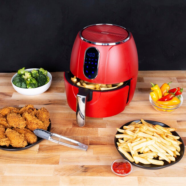 Kalorik 3 Quart Digital Air Fryer, Matte Red, RED, hi-res image number null