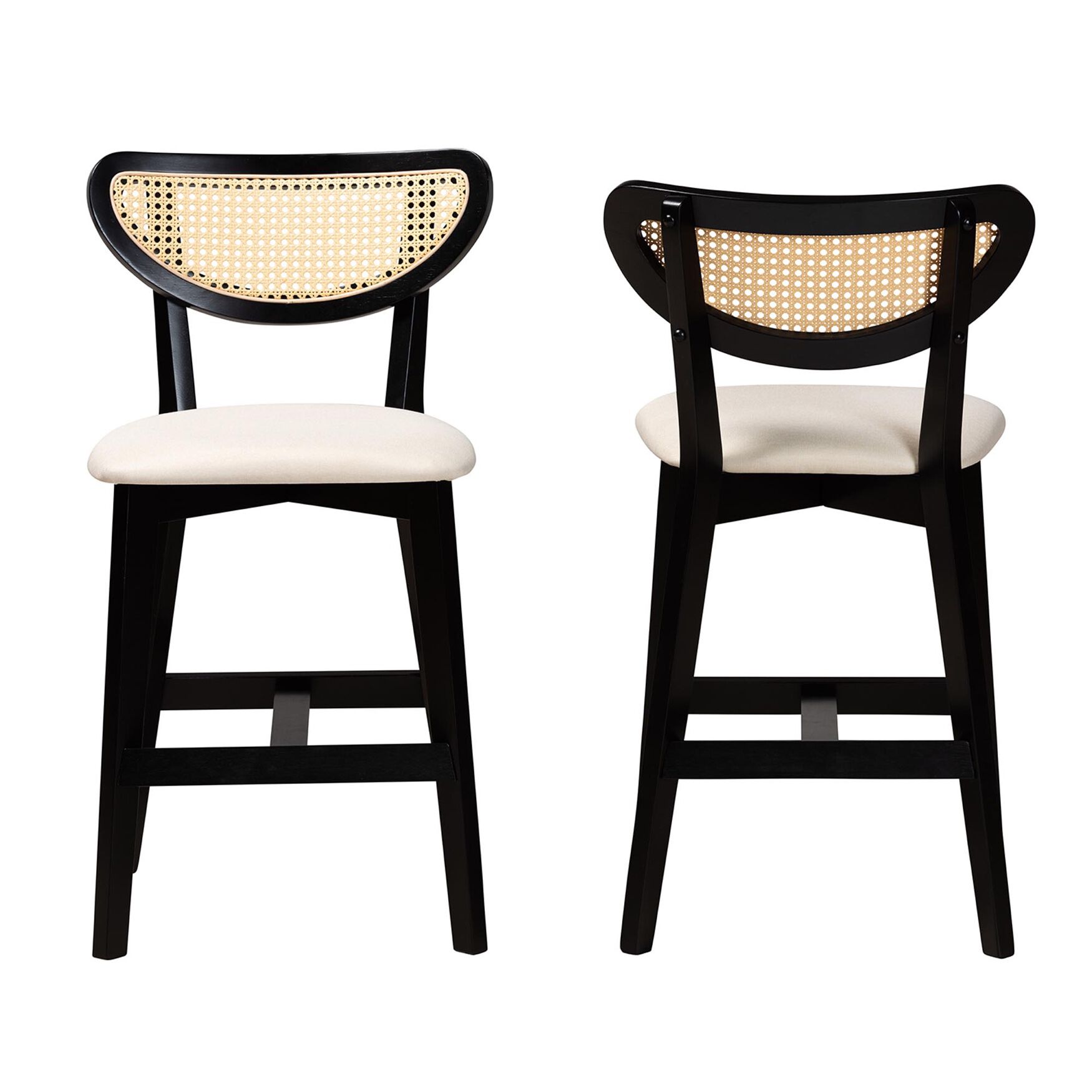 Dannell Mid-Century Modern Grey Fabric and Natural Oak Finished Wood 2-Piece Counter Stool Set, , alternate image number 21