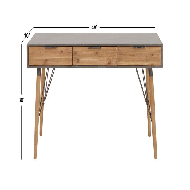 Brown Modern Wood Console Table, 30 x 48, , alternate image number null