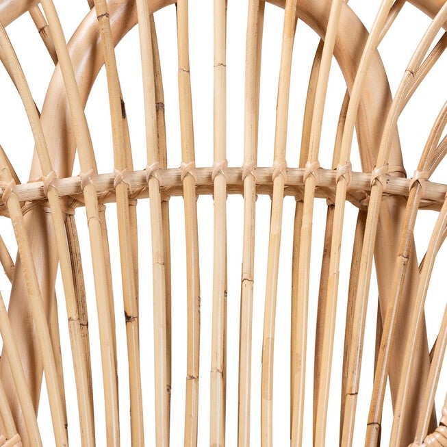 Iris Modern Bohemian Natural Brown Rattan Dining Chair, , alternate image number null