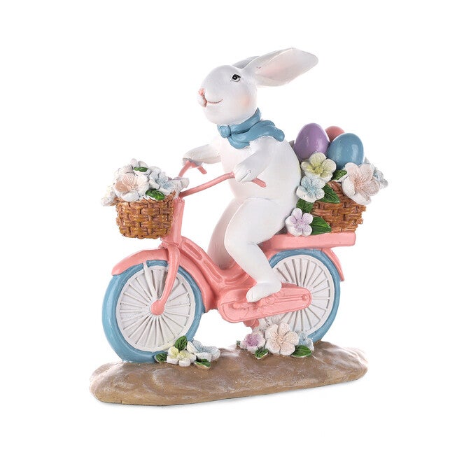 Easter Bunny On Bike Figurine (Set Of 2), PINK, hi-res image number null