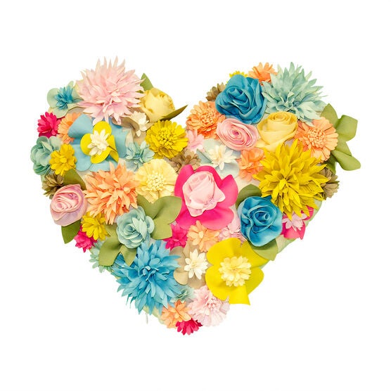 Indoor & Outdoor Floral Heart Shaped Dimensional Decorative Pillow, SKY, hi-res image number null