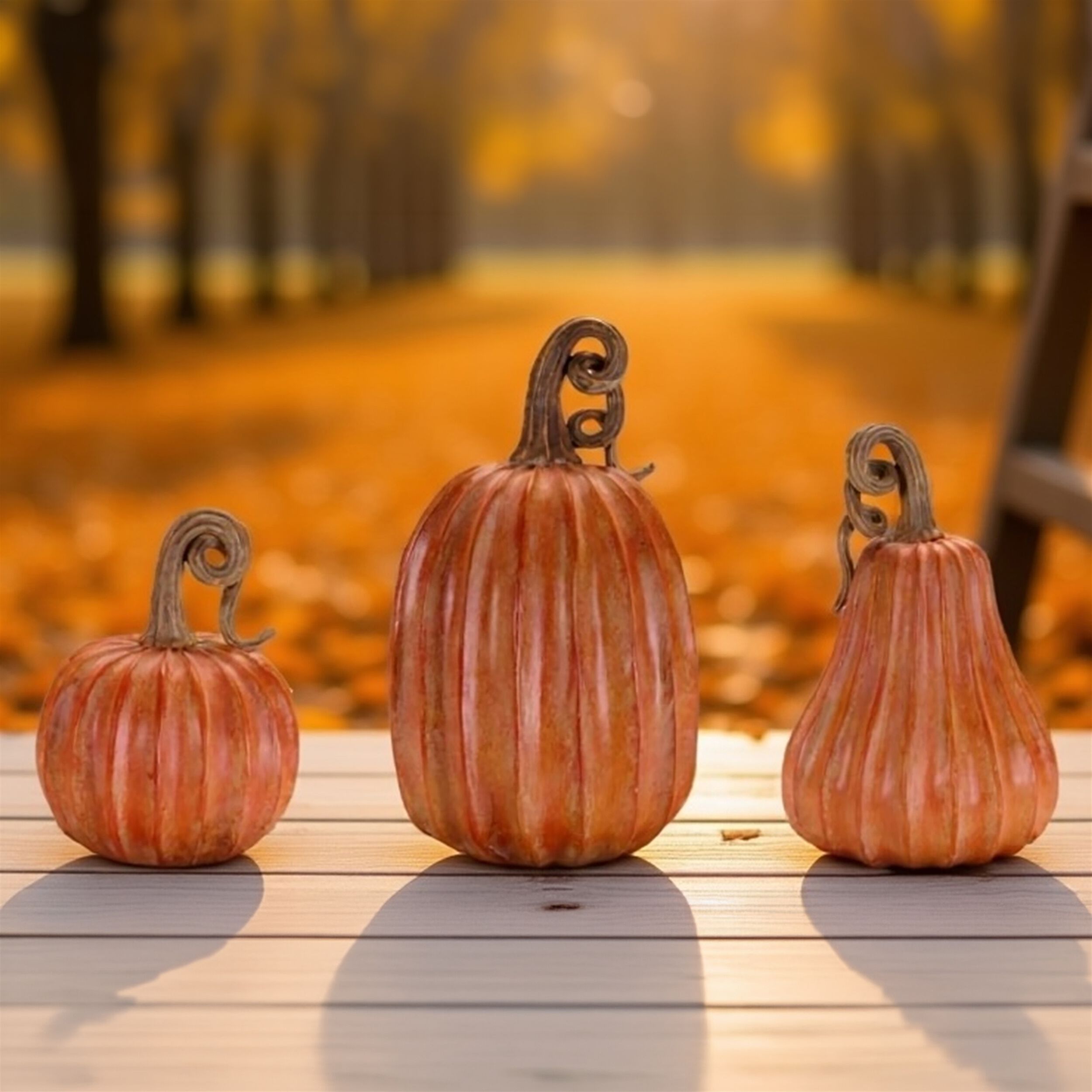 Decorative Harvest Pumpkin (Set of 3), ORANGE, alternate image number 1