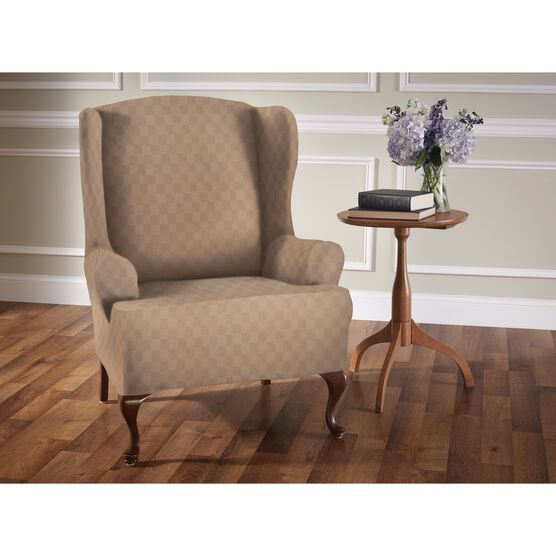 Stretch Newport Wing Chair Slipcover, WHEAT, hi-res image number null
