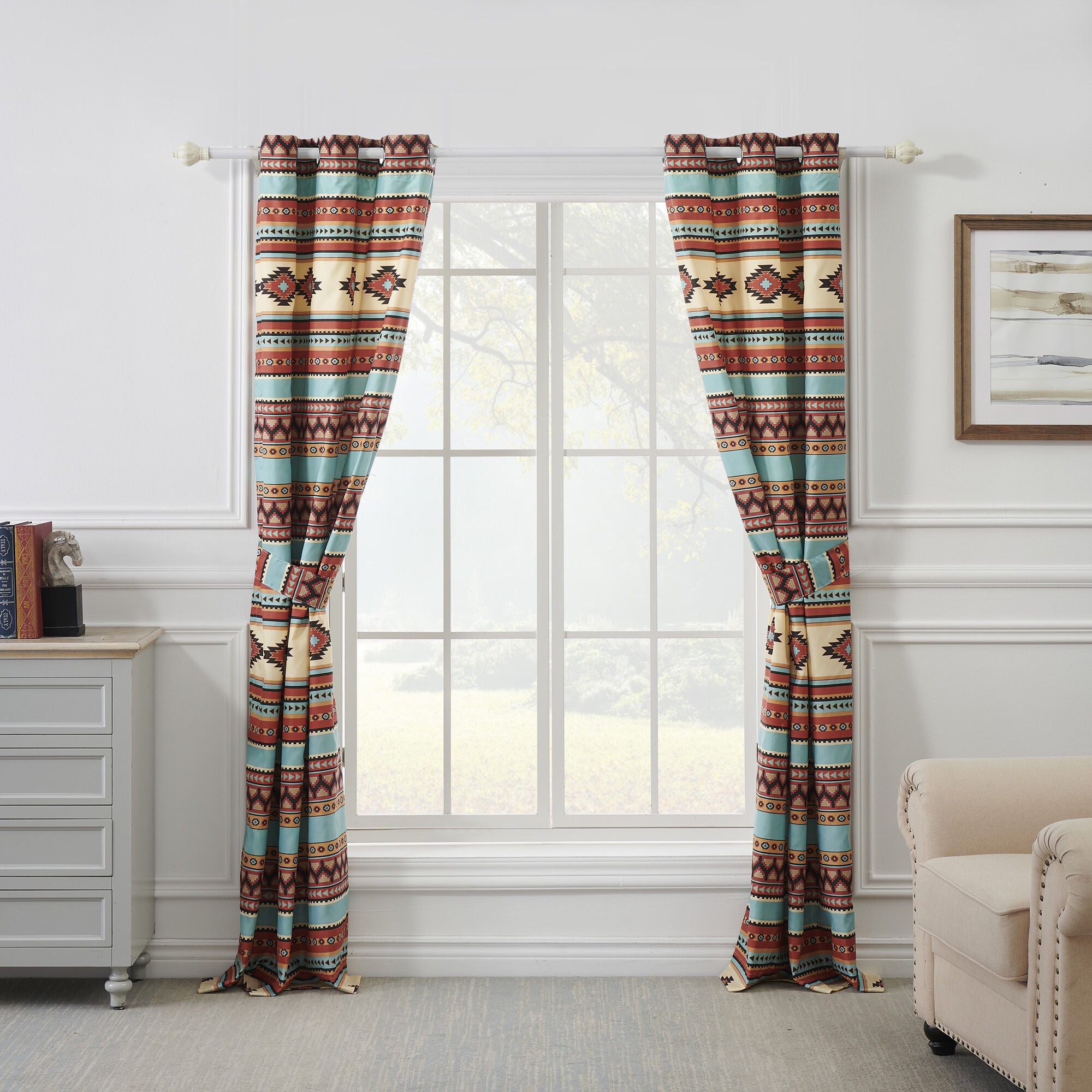 Greenland Home Fashions&trade; Red Rock Window Curtain Panels, Set of 2, CLAY, alternate image number 2