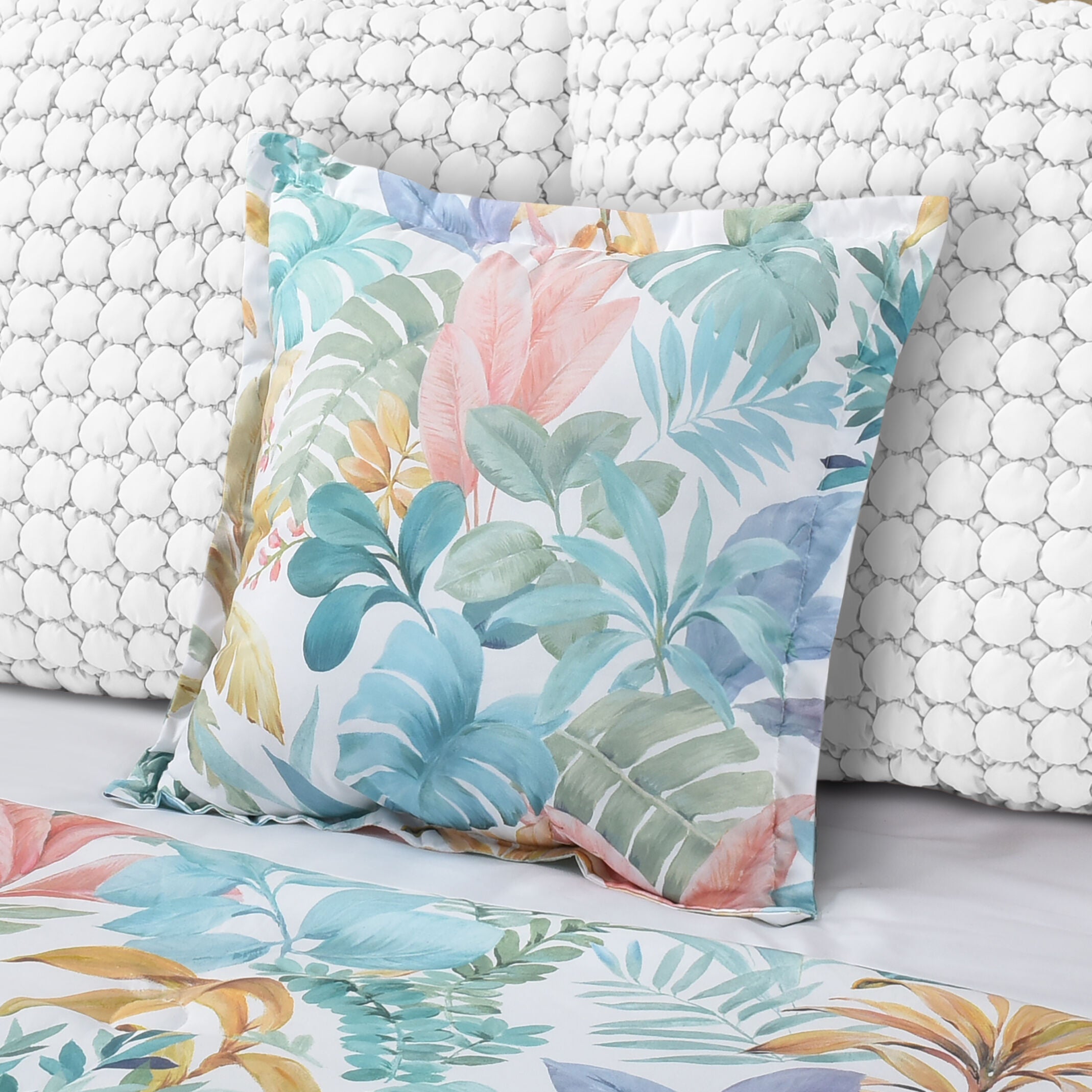 BAHAMA 18 inches SQUARE DECORATIVE THROW PILLOW, AQUA, alternate image number 2