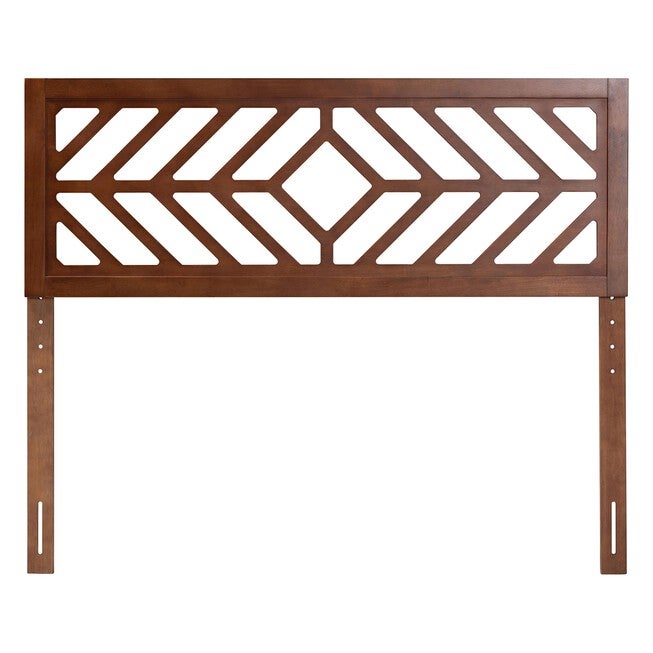 Olsen Wood Headboard with Geometric Cutout Design, Queen, BROWN, alternate image number 2