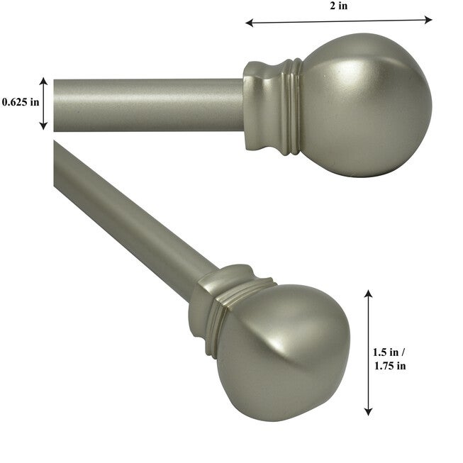 66 inches-120 inches Rod set with Ball Finial, , alternate image number 2