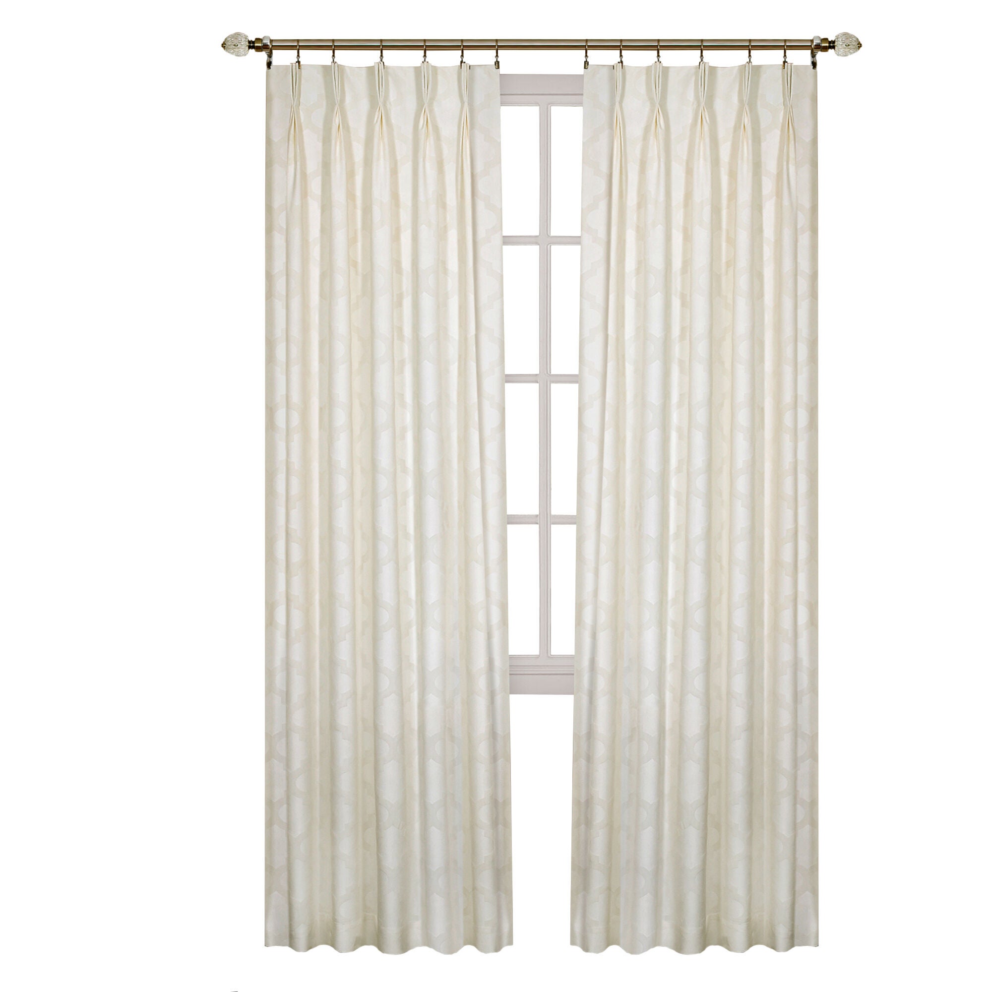Windsor Room Darkening Pinch Pleat Window Curtain Panel, IVORY, alternate image number 1