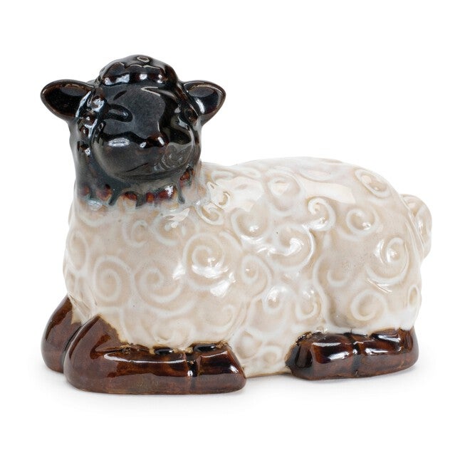 Mini Sheep Figurine (Set of 6), WHITE/BROWN, alternate image number null