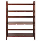 3-Shelf Folding Stackable Bookcase 27.5" Wide-Walnut, , alternate image number null