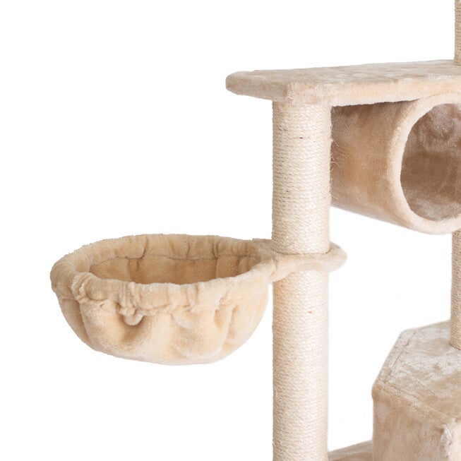 Real Wood 72 inches Cat Tower Entertainment Furniture With Lounge Basket, Perch, , alternate image number 6