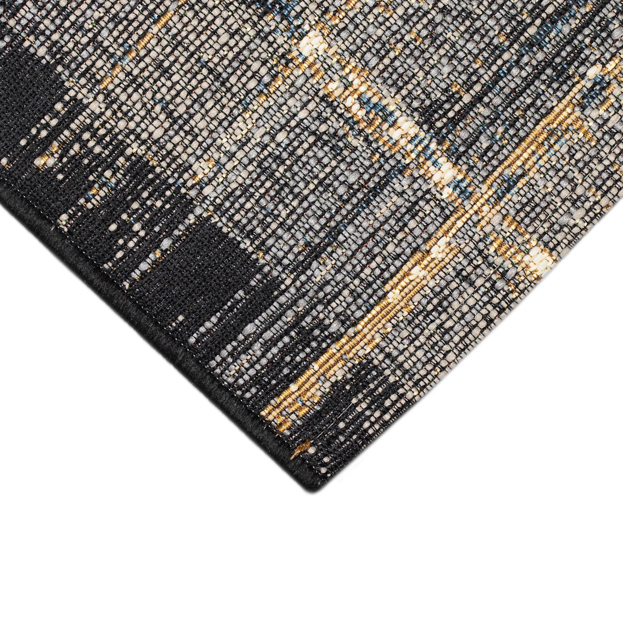 Liora Manne Marina Tribal Stripe Indoor/Outdoor Area Rug Black 8 feet 10 inches x 11 feet 9 inches, BLACK, alternate image number 3