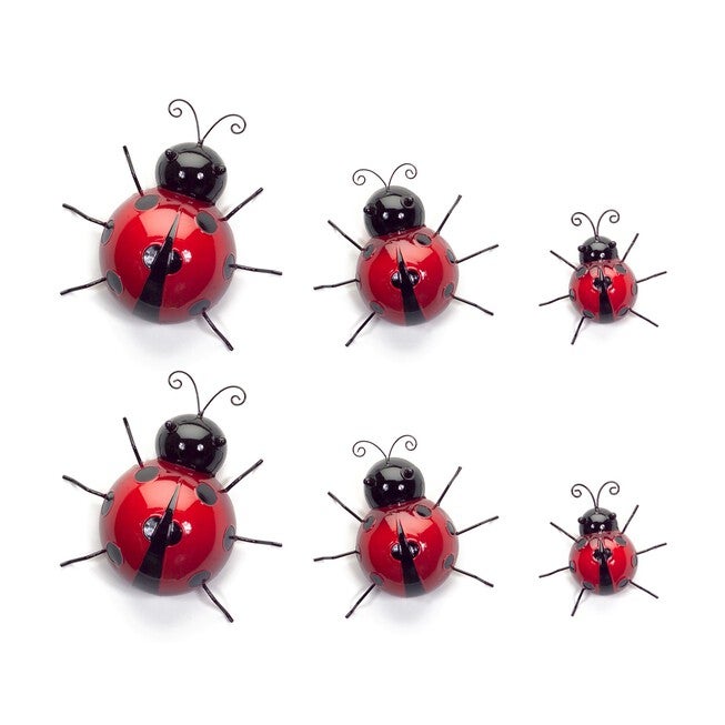 Metal Lady Bug Garden Decor (Set Of 6), , on-hover image number null