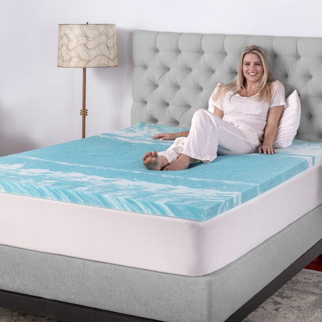 SensorPEDIC 2-Inch Gel Swirl Memory Foam Mattress Topper, , alternate image number null