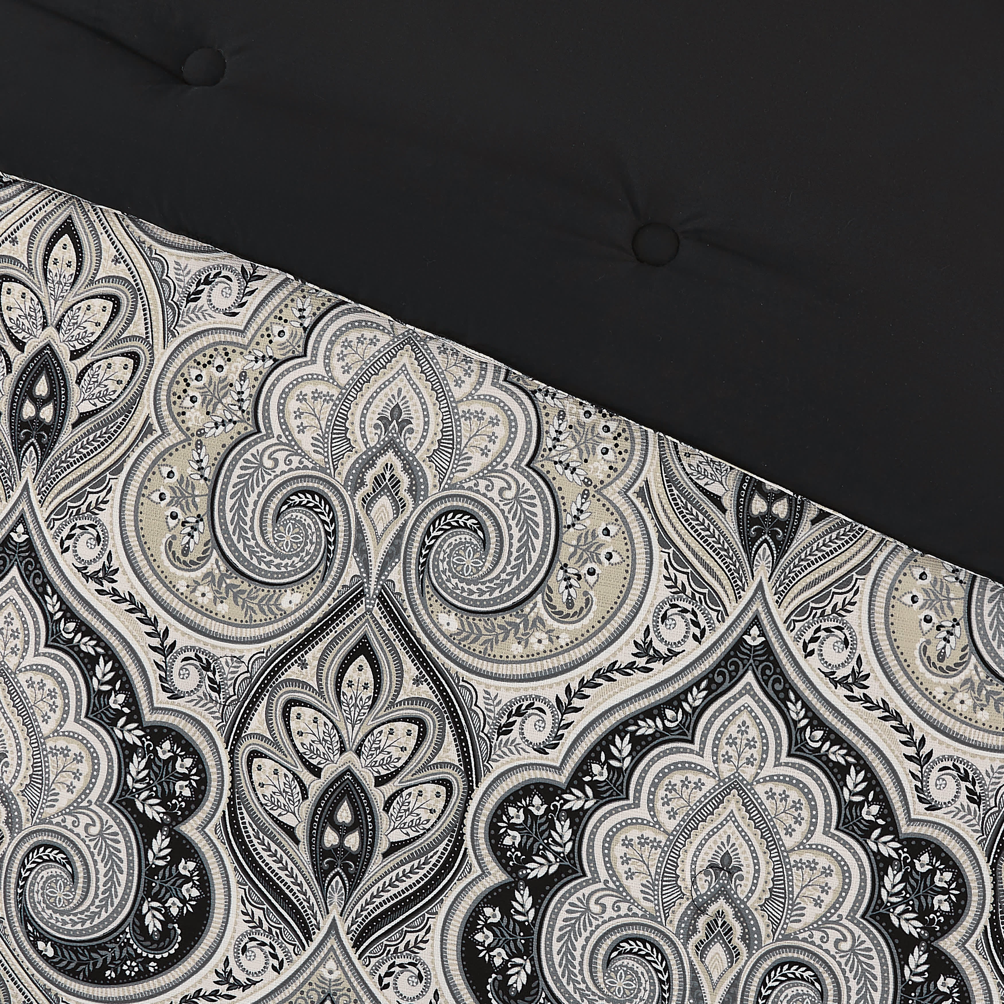 Messina 3 Piece Comforter Set, BLACK, alternate image number null