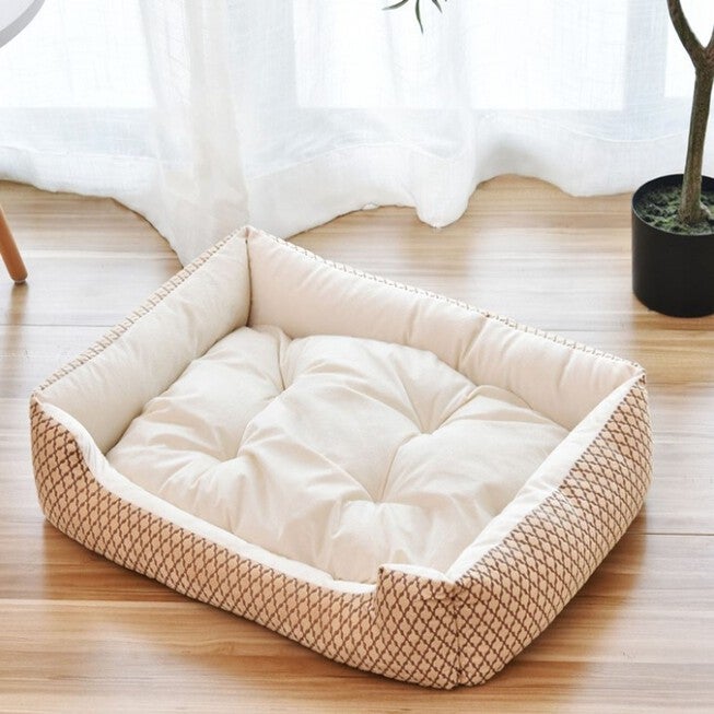 Cuddle Dog Bed (Tan/Brown), BROWN, hi-res image number 0