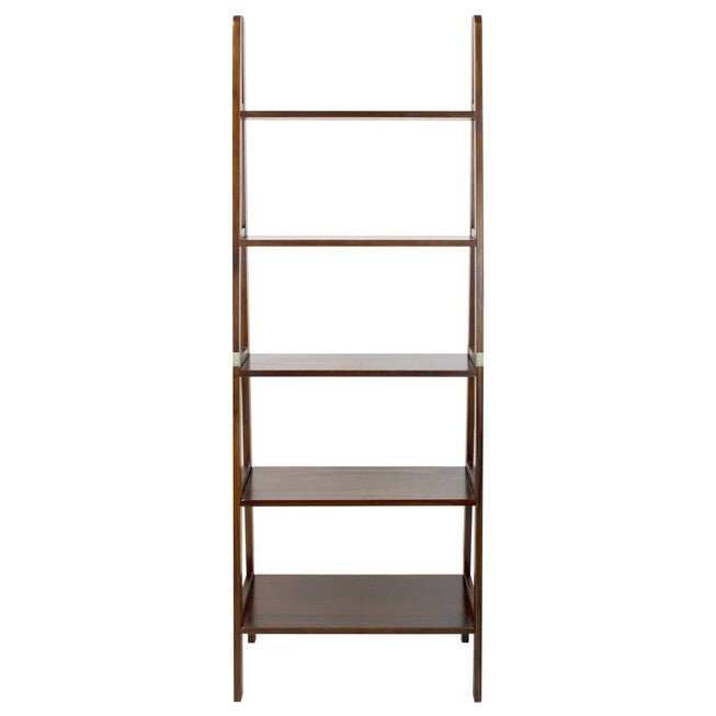 5-Shelf Ladder Bookcase-Warm Brown, , alternate image number 3