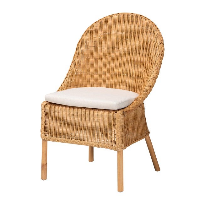Camelia Bohemian Light Honey Rattan Dining Chair, LIGHT, alternate image number 1