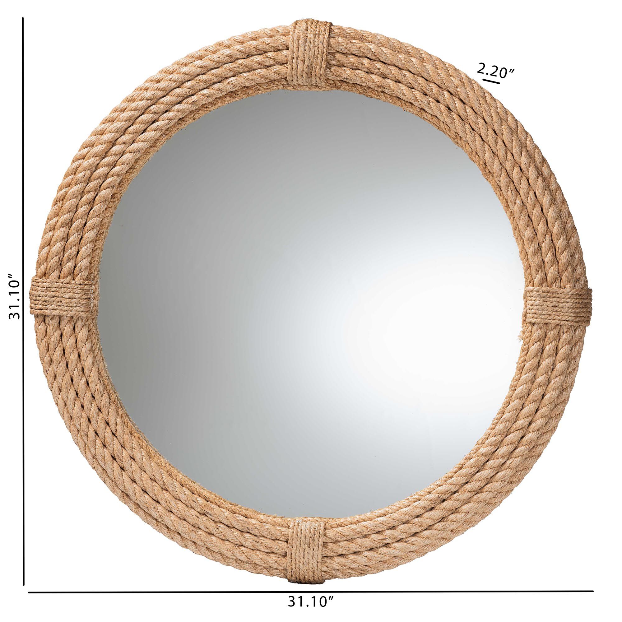 Manila Bohemian Woven Rope Accent Wall Mirror, NATURAL, alternate image number 4