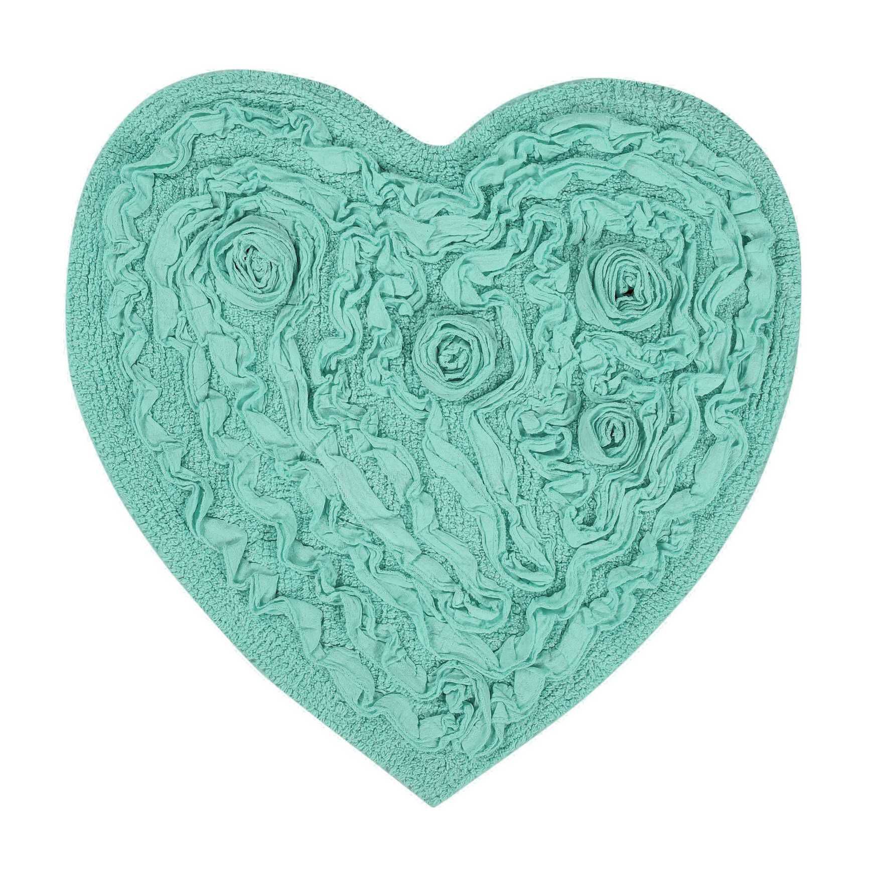 Bell Flower Bath Rug Collection, TURQUOISE, hi-res image number 0