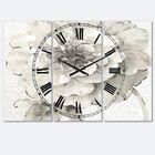 Indigold Grey Peonies I Traditional Multipanel Wall Clock, , alternate image number null