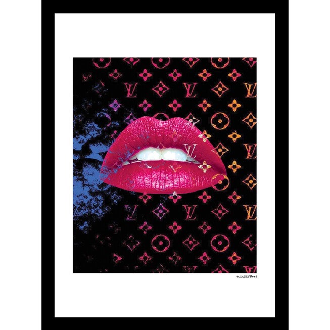Louis Vuitton Lips 14x18 Framed Print, BROWN PINK, hi-res image number 0