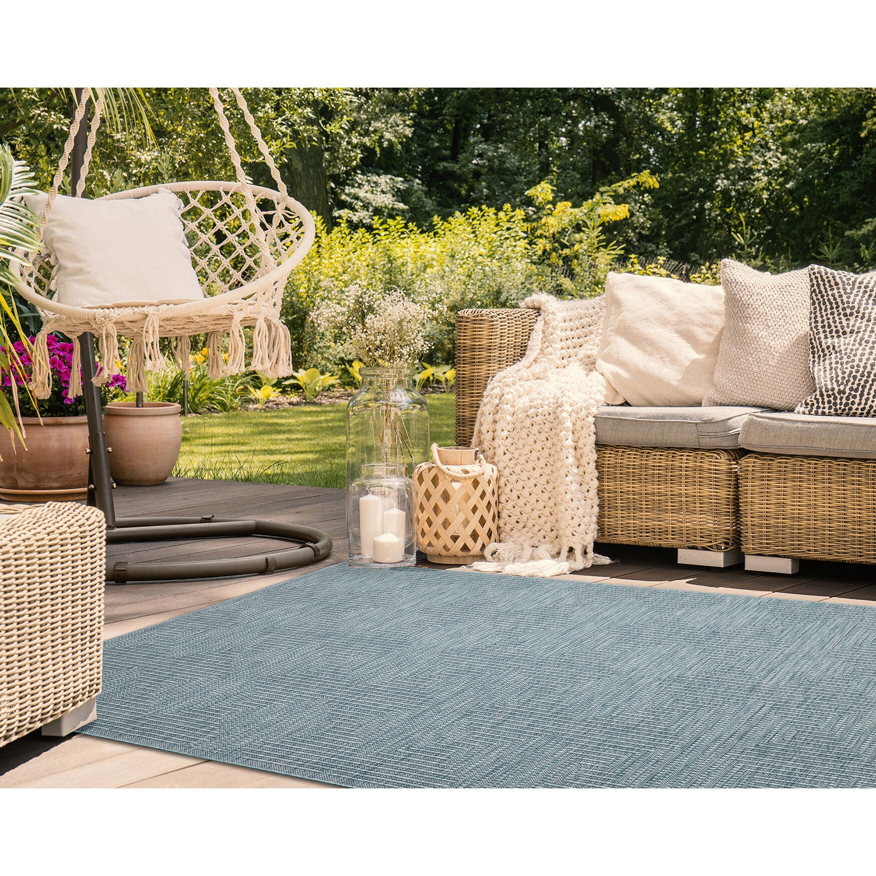 Soleil Maize Indoor/Outdoor Area Rug Aqua, , alternate image number 5