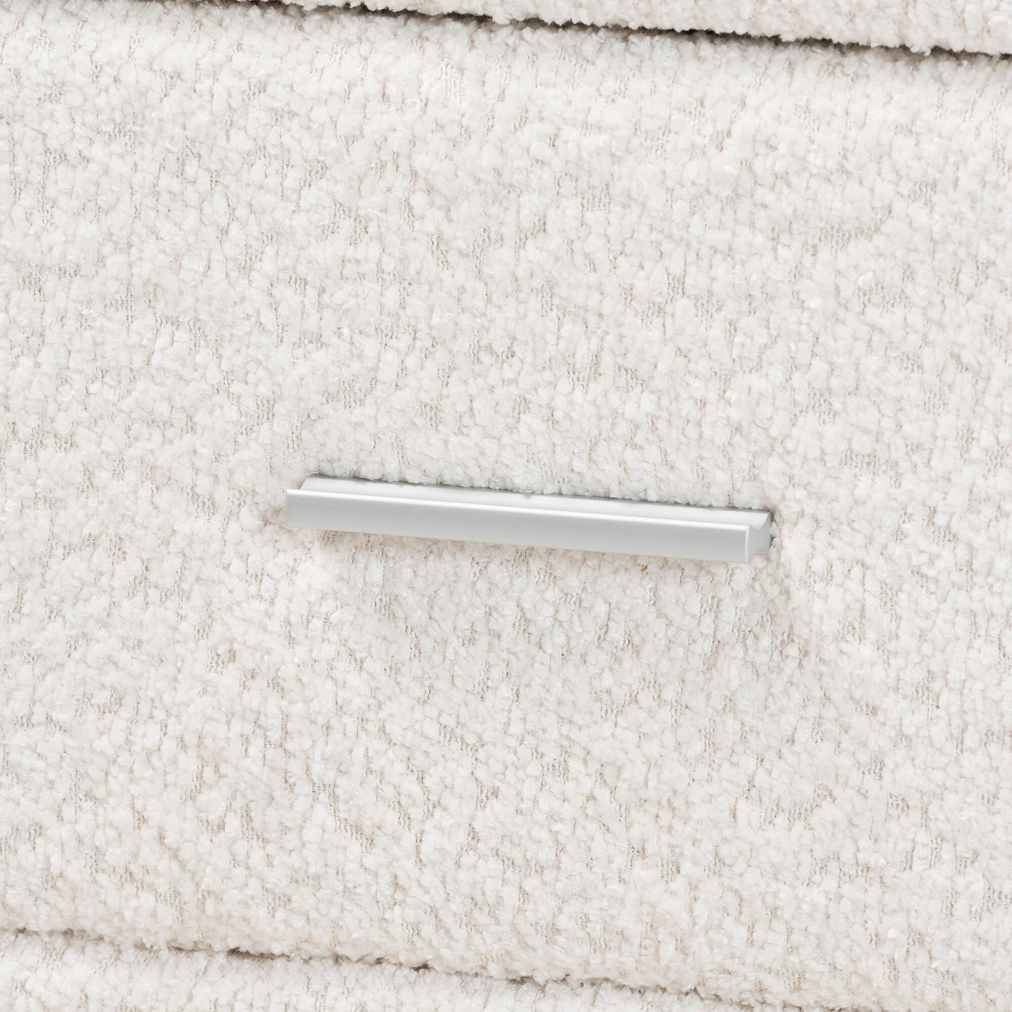 Laria Modern White Teddy-Bear Fabric 2-Drawer Nightstand, WHITE, alternate image number 6