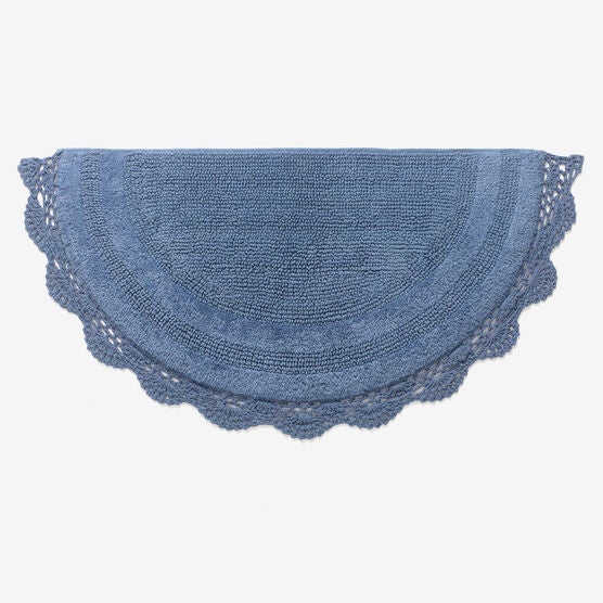 Half Round Reversible Crochet Bath Mat, POOL BLUE, hi-res image number null
