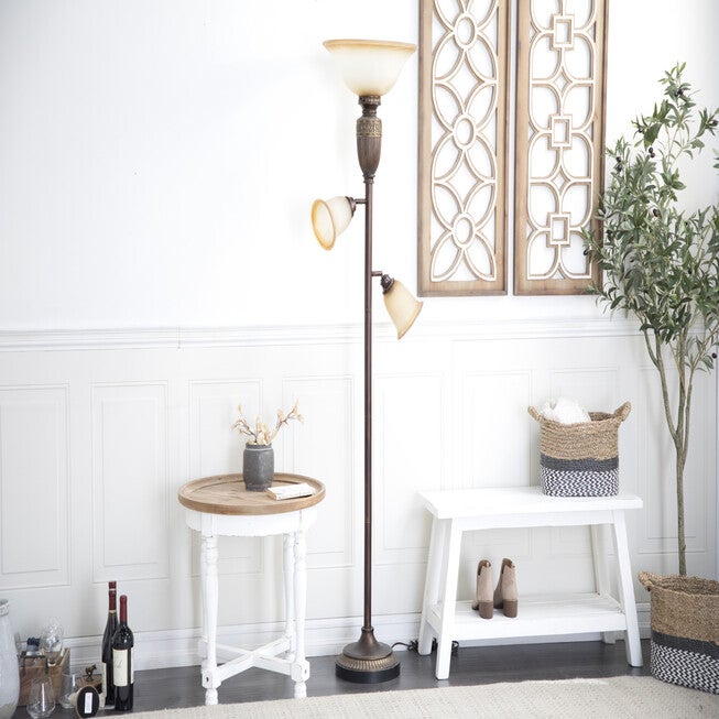 Brown Glass Coastal Floor Lamp, , alternate image number 5